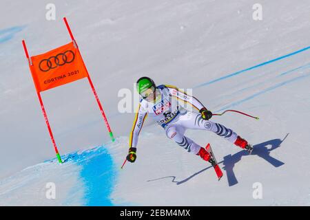 Cortina (BL, Italie. 12 février 2021. Cortina (BL), Italie, Vertigine, 12 février 2021, 2021 FIS CHAMPIONNATS DU MONDE DE SKI ALPIN, TRA - hommes DH1 Cortina d'Ampezzo, Vénétie, Italie 2021-02-12 - le vendredi exposition d'images FRANZ Max (AUT) 3e CLASSIFIÉ pendant 2021 FIS Championnats du monde DE SKI alpin - entraînement Downhill - hommes - course de ski alpin crédit : Sergio Bisi/LPS/ZUMA Wire/Alay Live News Banque D'Images