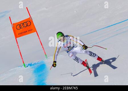 Cortina (BL, Italie. 12 février 2021. Cortina (BL), Italie, Vertigine, 12 février 2021, 2021 FIS CHAMPIONNATS DU MONDE DE SKI ALPIN, TRA - DH FEMMES Cortina d'Ampezzo, Vénétie, Italie 2021-02-12 - le vendredi exposition d'images SANDER Andreas (GER) pendant 2021 FIS Championnats du monde DE SKI alpin - entraînement Downhill - hommes - course de ski alpin crédit: Sergio Bisi/LPS/ZUMA Wire/Alay Live News Banque D'Images