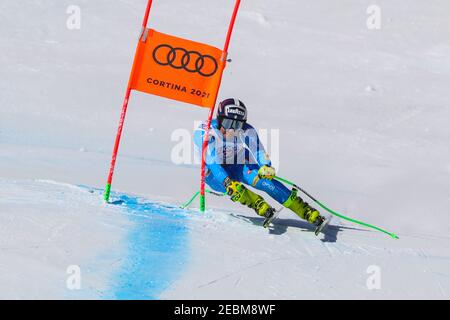 Cortina (BL, Italie. 12 février 2021. Cortina (BL), Italie, Vertigine, 12 février 2021, 2021 FIS CHAMPIONNATS DU MONDE DE SKI ALPIN, TRA - DH FEMMES Cortina d'Ampezzo, Vénétie, Italie 2021-02-12 - le vendredi exposition d'images MARSAGLIA Matteo (ITA) pendant 2021 FIS Championnats du monde DE SKI alpin - entraînement Downhill - hommes - course de ski alpin crédit : Sergio Bisi/LPS/ZUMA Wire/Alay Live News Banque D'Images