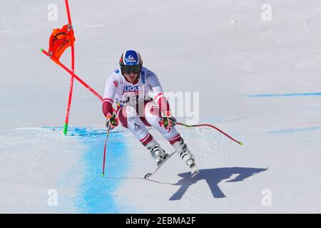 Cortina (BL, Italie. 12 février 2021. Cortina (BL), Italie, Vertigine, 12 février 2021, 2021 FIS CHAMPIONNATS DU MONDE DE SKI ALPIN, TRA - DH FEMMES Cortina d'Ampezzo, Vénétie, Italie 2021-02-12 - le vendredi exposition d'images MAYER Matthias (AUT) pendant 2021 FIS Championnats du monde DE SKI alpin - entraînement Downhill - hommes - course de ski alpin crédit : Sergio Bisi/LPS/ZUMA Wire/Alay Live News Banque D'Images