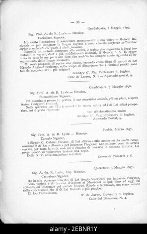 Nuova edizione aumentata e riveduta dell'unico metodo accélérazionale per imparare a parlare, leggere e scrivere la lingua tedesca - 038. Banque D'Images