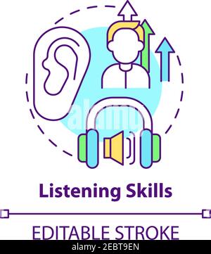 Icône de concept de compétences d'écoute Illustration de Vecteur