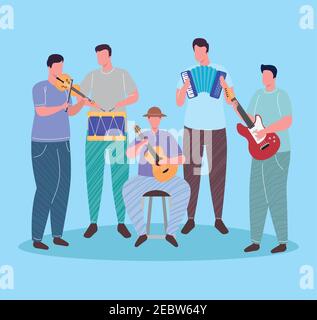 groupe de personnages d'instruments de jeu d'orthorax Illustration de Vecteur