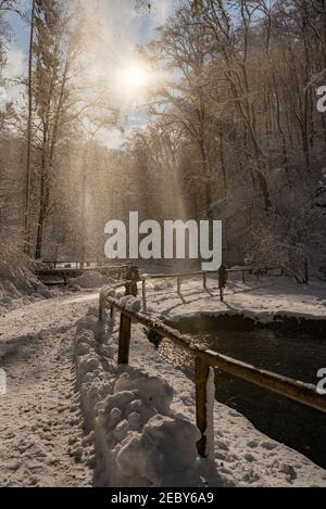 Paysage d'hiver dans la vallée de Szalajka Hongrie. Paysage incroyable dans le parc national de Bukk près de Miskolc City. À côté de la ville de Lillafured. Belle vue Banque D'Images