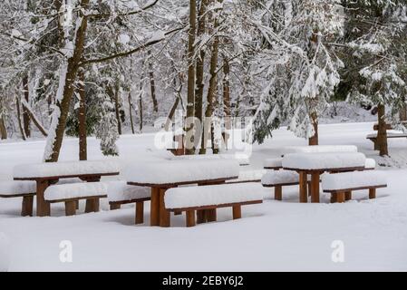 Paysage d'hiver dans la vallée de Szalajka Hongrie. Paysage incroyable dans le parc national de Bukk près de Miskolc City. À côté de la ville de Lillafured. Belle vue Banque D'Images