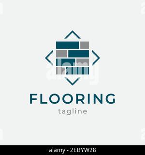 Modèle vectoriel d'inspiration pour le logo Flooring Illustration de Vecteur