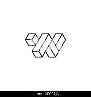 Modèle vectoriel de motif lettre W avec logo créatif Illustration de Vecteur