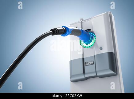 stations de charge EV de rendu 3d ou stations de recharge de véhicule électrique Banque D'Images