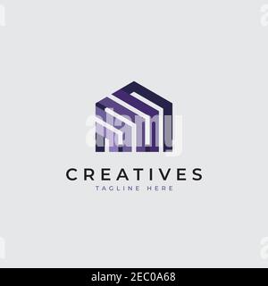 Logo de la maison créative pour entreprise Illustration de Vecteur