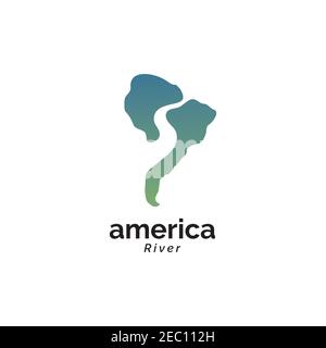 Modèle vectoriel de conception de logo d'illustration de la rivière America Illustration de Vecteur