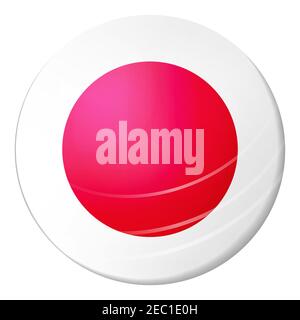 Boule lumineuse en verre avec drapeau du Japon. Sphère ronde, icône de modèle. Symbole national japonais. Boule brillante réaliste, illustration vectorielle abstraite 3D Illustration de Vecteur