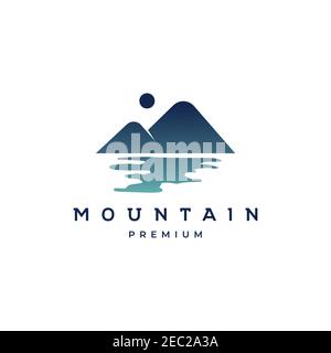 Modèle vectoriel d'illustration de la conception du logo Mountain Illustration de Vecteur