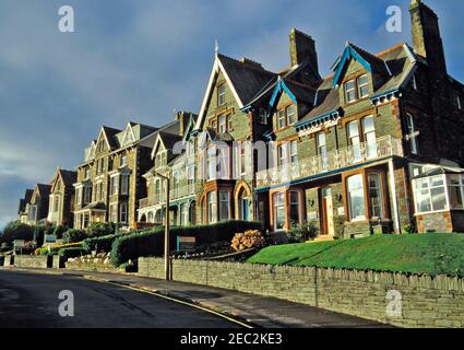 Maisons victoriennes à Keswick, Lake District Banque D'Images