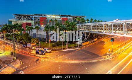 Brisbane, Australie - passerelle piétonne menant au stade Suncorp Banque D'Images