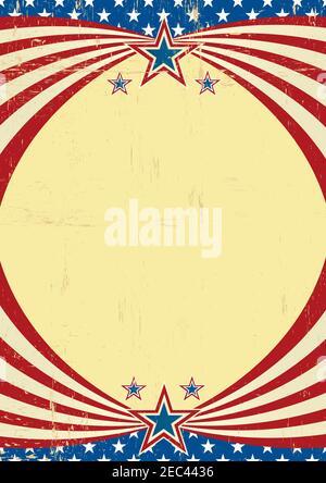 Une affiche américaine grunge avec un cadre pour votre message Banque D'Images