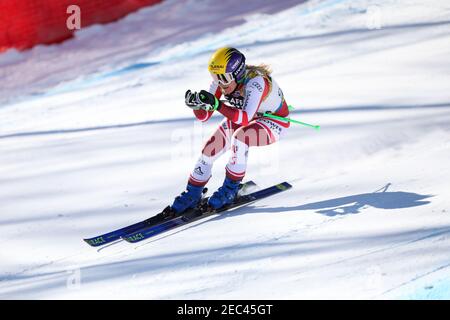 SIEBENHOFER Ramona (AUT) en action lors des Championnats du monde DE SKI alpin 2021 de la FIS - descente - femmes, course de ski alpin à Cortina (BL), Italie. , . Février 13 2021 (photo d'IPA/Sipa USA) crédit: SIPA USA/Alay Live News Banque D'Images