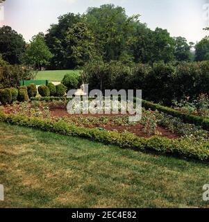 Rose Garden reconstruction, photos de progrès. Vue du progrès de la construction du jardin des roses, avec la pelouse du Sud en arrière-plan. White House, Washington, D.C. Banque D'Images