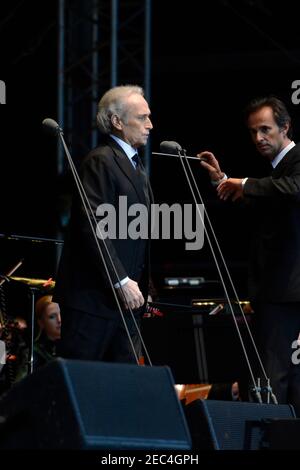 Katherine Jenkins, Jose Carreras et Manchester Camerata Orchestra sous la direction de David Giménez Carreras exécutent Live Proms dans la Park Preston Guild 2012 Banque D'Images