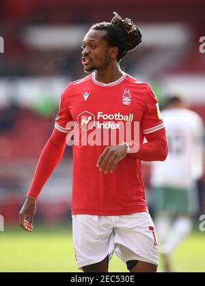 Gaetan Bong de Nottingham Forest lors du match de championnat Sky Bet au City Ground, Nottingham. Date de la photo: Samedi 13 février 2021. Banque D'Images