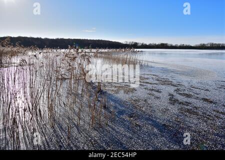 Scènes autour du réservoir Wintersett en hiver Banque D'Images