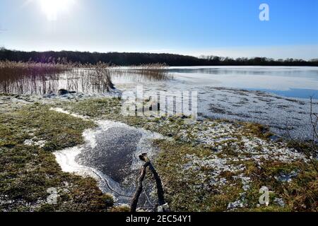 Scènes autour du réservoir Wintersett en hiver Banque D'Images