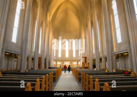 Reykjavik Islande - 1er novembre. 2019: À l'intérieur de l'église Hallgrimskirkja Banque D'Images