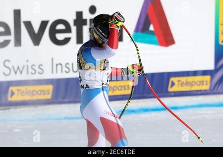 GUT-BEHRAMI Lara (SUI) Médaille de bronze lors des Championnats du monde DE SKI alpin 2021 de la FIS - descente - femmes, course de ski alpin à Cortina (BL), Italie, février 13 2021 Banque D'Images