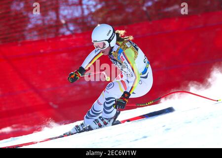 Olympia delle Tofane, Cortina (BL), Italie, 13 février 2021, Médaille d'argent WEIDLE Kira (GER) lors des Championnats du monde DE SKI alpin 2021 FIS - descente - femmes, course de ski alpin - photo Sergio Bisi / LM Banque D'Images