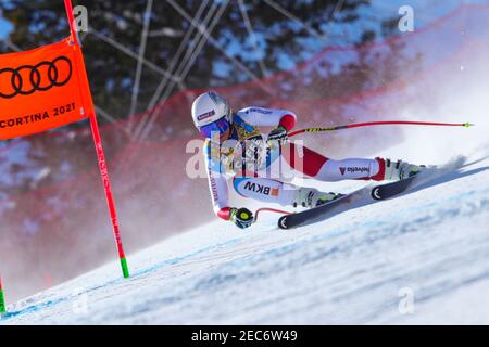 SUTER Corinne (SUI) Médaille d'or lors des Championnats du monde DE SKI alpin 2021 de la FIS - descente - femmes, course de ski alpin à Cortina (BL), Italie, février 13 2021 Banque D'Images