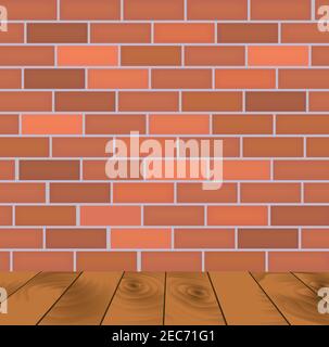 Mur de briques et parquet, illustration vectorielle Illustration de Vecteur