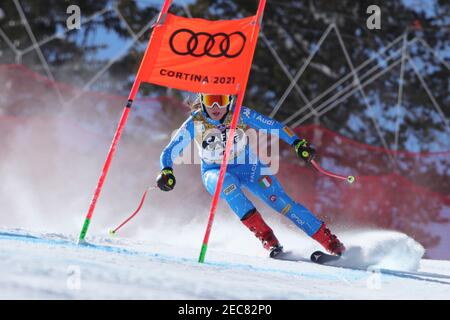 Cortina (BL, Italie. 13 février 2021. Cortina (BL), Italie, Olympia delle Tofane, 13 février 2021, DELAGO Nadia (ITA) pendant 2021 FIS Championnats du monde ALPIN DE SKI - descente - femmes - course de ski alpin crédit: Sergio Bisi/LPS/ZUMA Wire/Alay Live News Banque D'Images