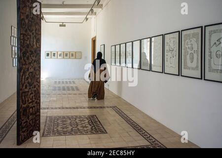 Daral al funun, musée de la fondation khalid shiman Amman, Jordanie. Fouilles d'une église byzantine du 6ème siècle à la base du Daral al-Funun Banque D'Images