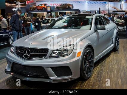 Exposition du coupé Mercedes Benz C63 AMG lors du salon international de l'auto du Canada, Toronto, Canada-fév 2012 Banque D'Images