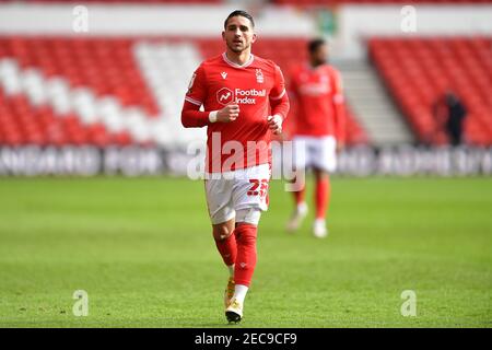 NOTTINGHAM, ANGLETERRE. 13 FÉVRIER ; Anthony Knockaert (28) de la forêt de Nottingham lors du match de championnat Sky Bet entre la forêt de Nottingham et Bournemouth au City Ground, Nottingham, le samedi 13 février 2021. (Credit: Jon Hobley | MI News) Credit: MI News & Sport /Alay Live News Banque D'Images