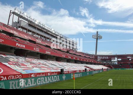 Grenade, Espagne. 13 février 2021. Vue générale pendant le championnat d'Espagne la Liga football match entre Grenade CF et Atletico de Madrid le 13 février 2021 au stade Nuevo los Carmenes à Grenade, Espagne - photo Irina R Hipolito / Espagne DPPI / DPPI / LiveMedia crédit: Paola Benini / Alay Live News Banque D'Images