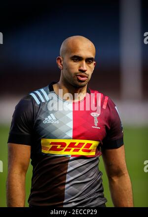 Twickenham Stoop, Londres, Royaume-Uni. 13 février 2021. Anglais Premiership Rugby, Harlequins versus Leicester Tigers; Morris of Harlequins Credit: Action plus Sports/Alay Live News Banque D'Images