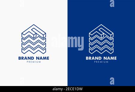 Modèle moderne de vecteur de logo de la tour F de lettre pour l'immobilier résidentiel, l'immobilier, l'identité de marque de propriété Illustration de Vecteur