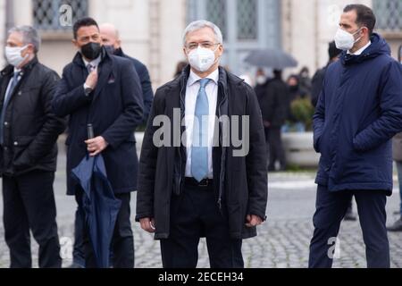 Rome, Italie. 13 février 2021. (2/13/2021) le ministre de l'économie Daniele Franco après le serment du gouvernement Draghi (photo de Matteo Nardone/Pacific Press/Sipa USA) crédit: SIPA USA/Alay Live News Banque D'Images