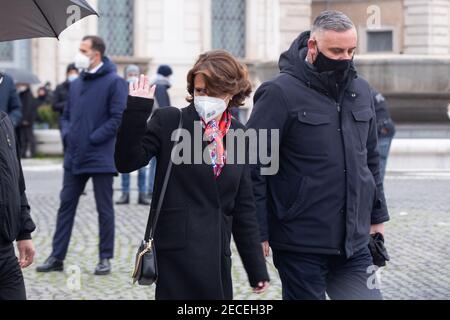 Rome, Italie. 13 février 2021. (2/13/2021) la ministre de l'Université Cristina Messa après le serment du gouvernement Draghi (photo de Matteo Nardone/Pacific Press/Sipa USA) crédit: SIPA USA/Alay Live News Banque D'Images