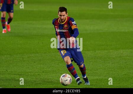 Camp Nou, Barcelone, Catalogne, Espagne. 13 février 2021. La Liga football, Barcelone versus Deportivo Alaves; Leo Messi FC Barcelona Forward Credit: Action plus Sports/Alamy Live News Banque D'Images