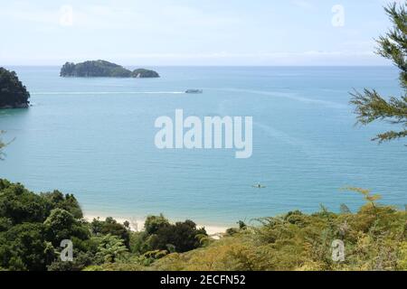 Marche dans l'Abel Tasman Banque D'Images