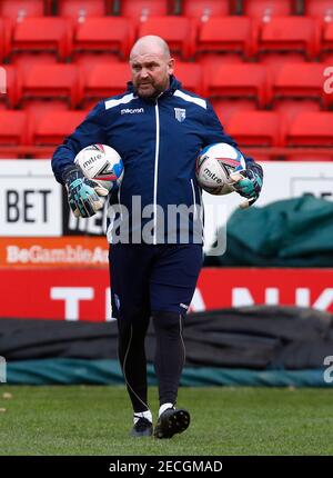 Woolwich, Royaume-Uni. 13 février 2021. WOOLWICH, Royaume-Uni, FÉVRIER 13: Ian Pledger Goalkeeper Coach pendant Sky Bet League One entre Charlton Athletic et Gillinghamat the Valley, Woolwich le 13 février 2021 crédit: Action Foto Sport/Alay Live News Banque D'Images