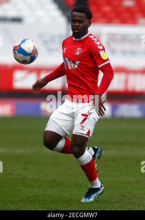 Woolwich, Royaume-Uni. 13 février 2021. WOOLWICH, Royaume-Uni, FÉVRIER 13:Diallang Jaiyesimi de Charlton Athletic pendant Sky Bet League One entre Charlton Athletic et Gillinghamat The Valley, Woolwich le 13 février 2021 crédit: Action Foto Sport/Alay Live News Banque D'Images