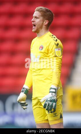 Woolwich, Royaume-Uni. 13 février 2021. WOOLWICH, Royaume-Uni, FÉVRIER 13:Ben Amos de Charlton Athletic lors de la Sky Bet League One entre Charlton Athletic et Gillinghamat the Valley, Woolwich le 13 février 2021 crédit: Action Foto Sport/Alay Live News Banque D'Images