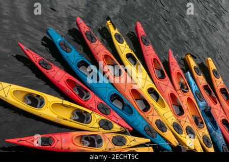 Kayaks de mer sur l'offre de rêve de Chicagod dans le sud-est de l'Alaska Une façon intime de découvrir les eaux arctiques de l'Alaska côte Banque D'Images