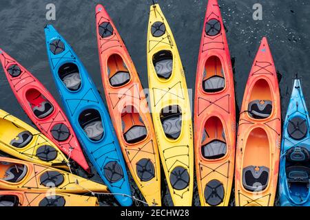 Kayaks de mer sur l'offre de rêve de Chicagod dans le sud-est de l'Alaska Une façon intime de découvrir les eaux arctiques de l'Alaska côte Banque D'Images