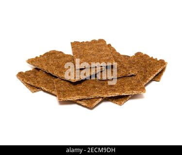 Alimentation saine et calories minimales pain de céréales de sarrasin isolé sur fond blanc. Banque D'Images