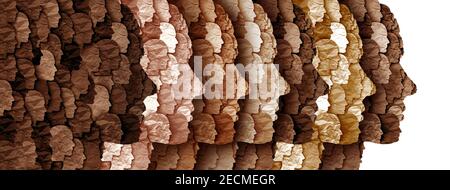 Groupes culturels unité et différentes cultures dans la société ou le multiculturalisme comme célébration de la diversité des personnes et de la diversité ou du multiculturalisme. Banque D'Images