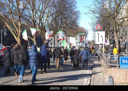 Les personnes manifestant pour la liberté d'Abdullah Öcalan Banque D'Images