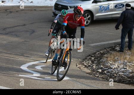 Jack Haig de Bahreïn - victorieux et Patrick Konrad de BORA - hansgrohe pendant le Tour de la Provence, étape 3, Istres – Chalet Reynard ( Mont Ventoux ) le 13 février 2021 à Béthin, France - photo Laurent Lairys / ABACAPRESS.COM Banque D'Images